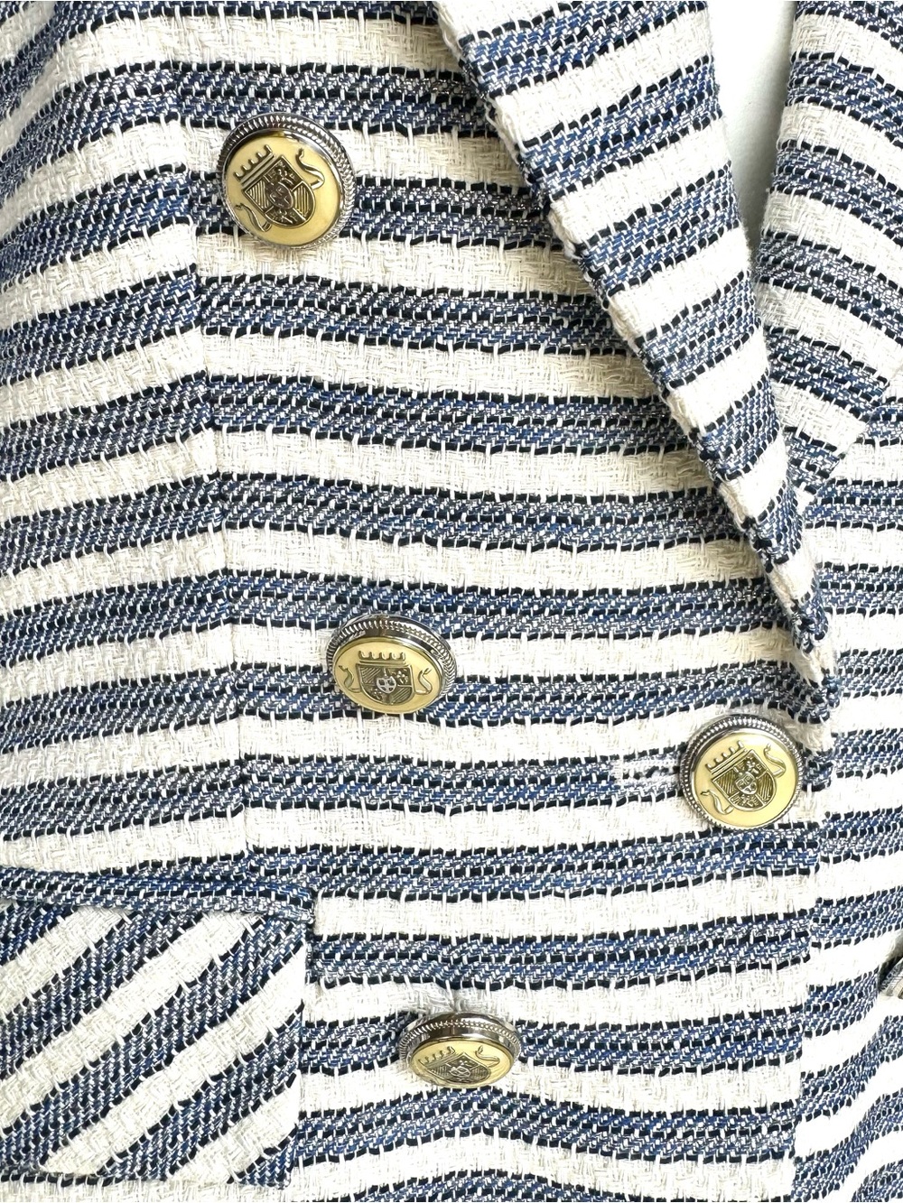 🆕 Veronica Beard Ryland Tweed Metallic Striped Skirt Suit Dickey Jacket - Picture 14 of 16